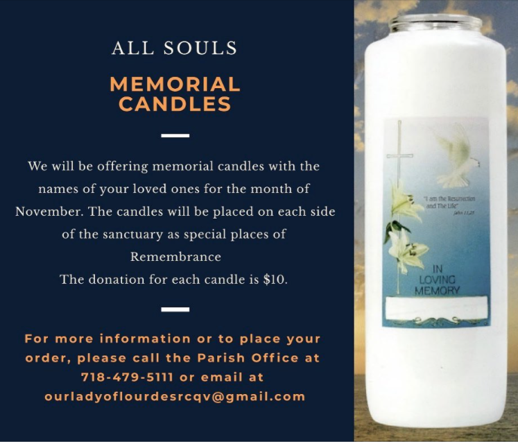 All Souls Memorial Candles Our Lady of Lourdes Parish